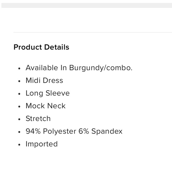 Marble midi long sleeve dress burgundy 1X FASHION NOVA - Picture 8 of 8